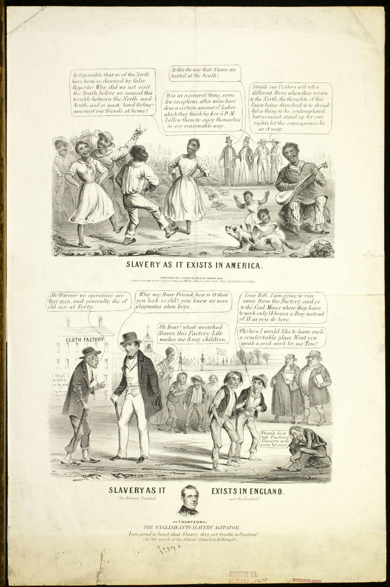 Proslavery Cartoon, 1850 The American Yawp Reader photo